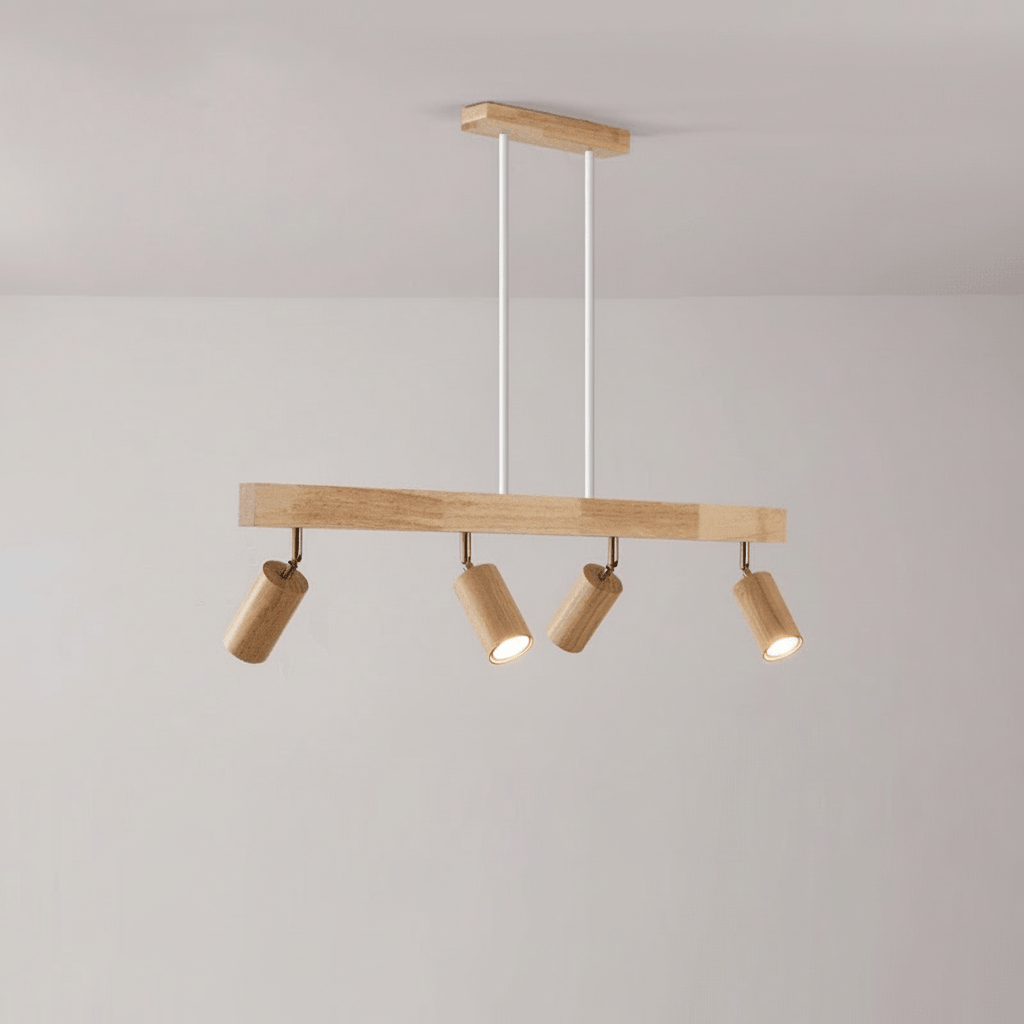 Minimalist Solid Wood Ceiling Spotlight with Adjustable Light Direction