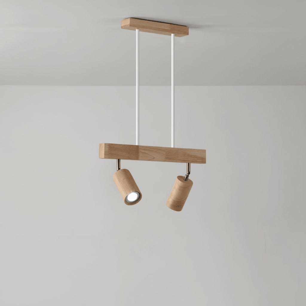 Minimalist Solid Wood Ceiling Spotlight with Adjustable Light Direction