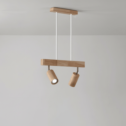 Minimalist Solid Wood Ceiling Spotlight with Adjustable Light Direction
