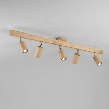 Minimalist Solid Wood Ceiling Spotlight with Adjustable Light Direction