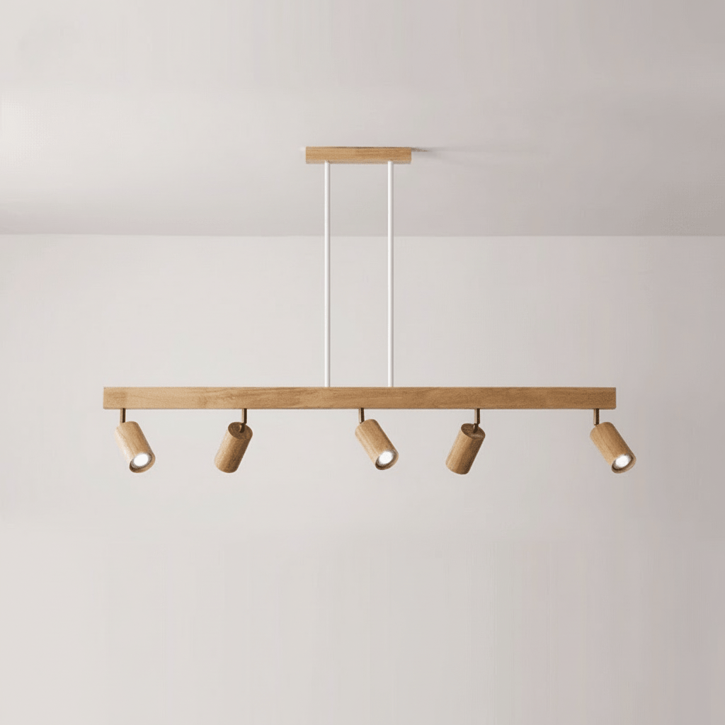Minimalist Solid Wood Ceiling Spotlight with Adjustable Light Direction