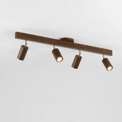 Minimalist Solid Wood Ceiling Spotlight with Adjustable Light Direction