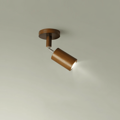 Minimalist Solid Wood Ceiling Spotlight with Adjustable Light Direction