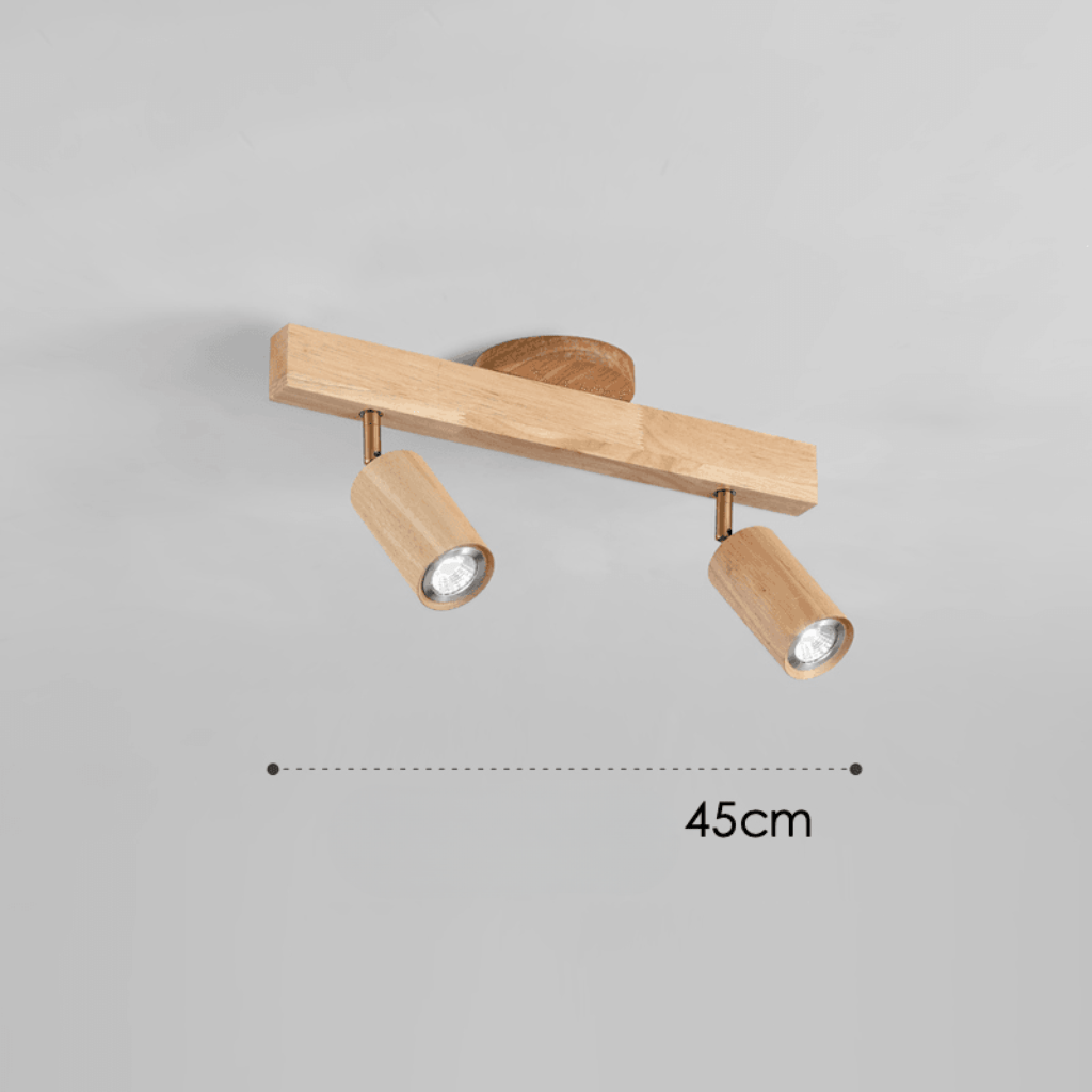 Minimalist Solid Wood Ceiling Spotlight with Adjustable Light Direction