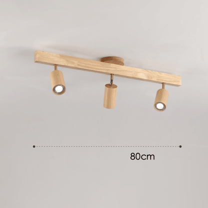 Minimalist Solid Wood Ceiling Spotlight with Adjustable Light Direction