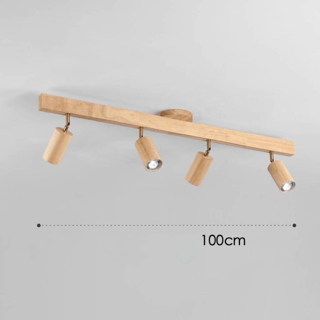 Minimalist Solid Wood Ceiling Spotlight with Adjustable Light Direction