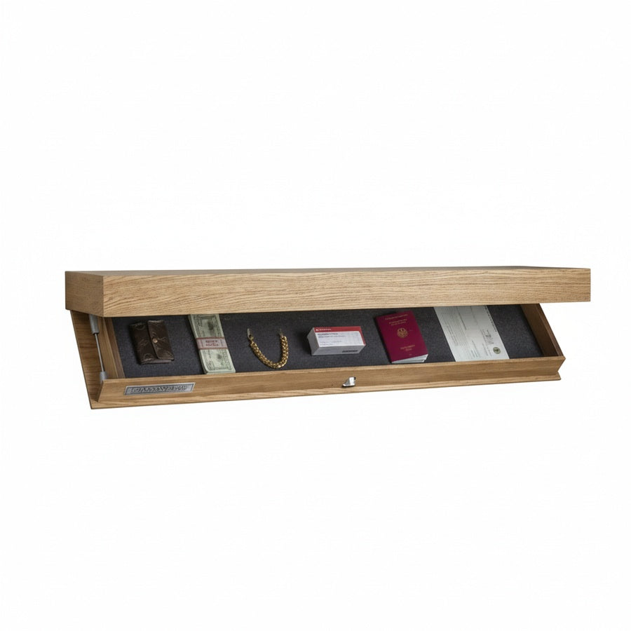 Minimalist Wall Shelf with Hidden Storage Compartment