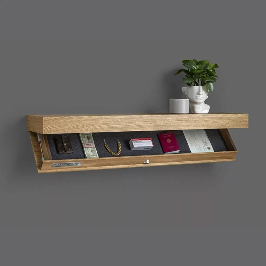 Minimalist Wall Shelf with Hidden Storage Compartment