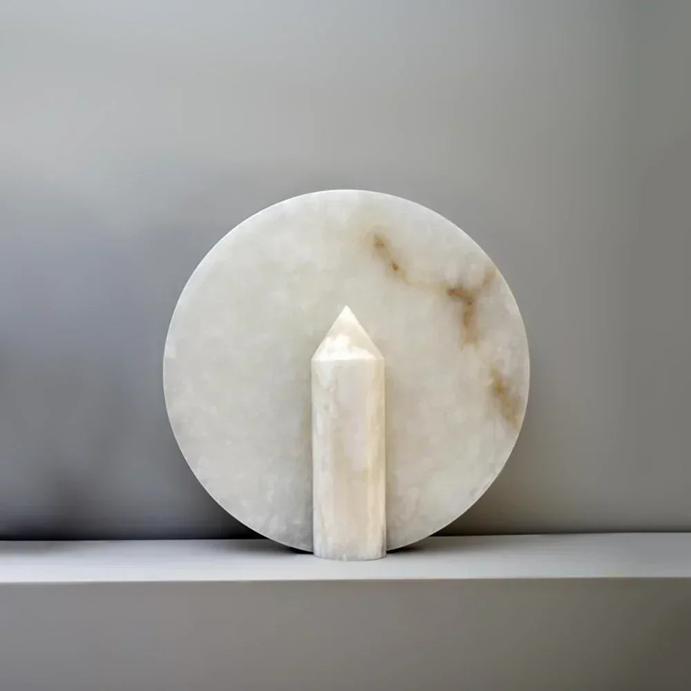 Modern Alabaster Disc Table Lamp