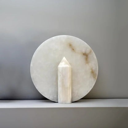 Modern Alabaster Disc Table Lamp