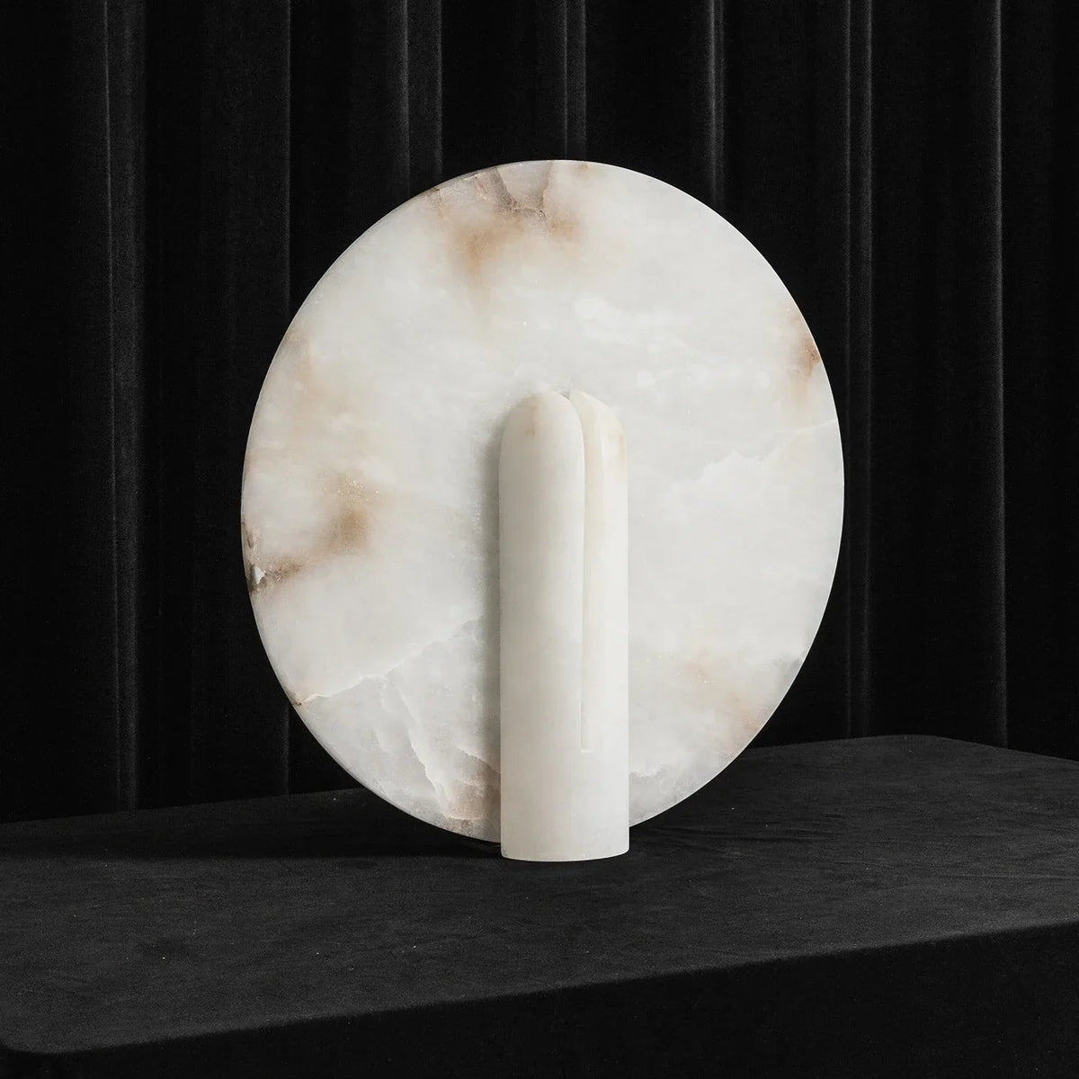 Modern Alabaster Disc Table Lamp