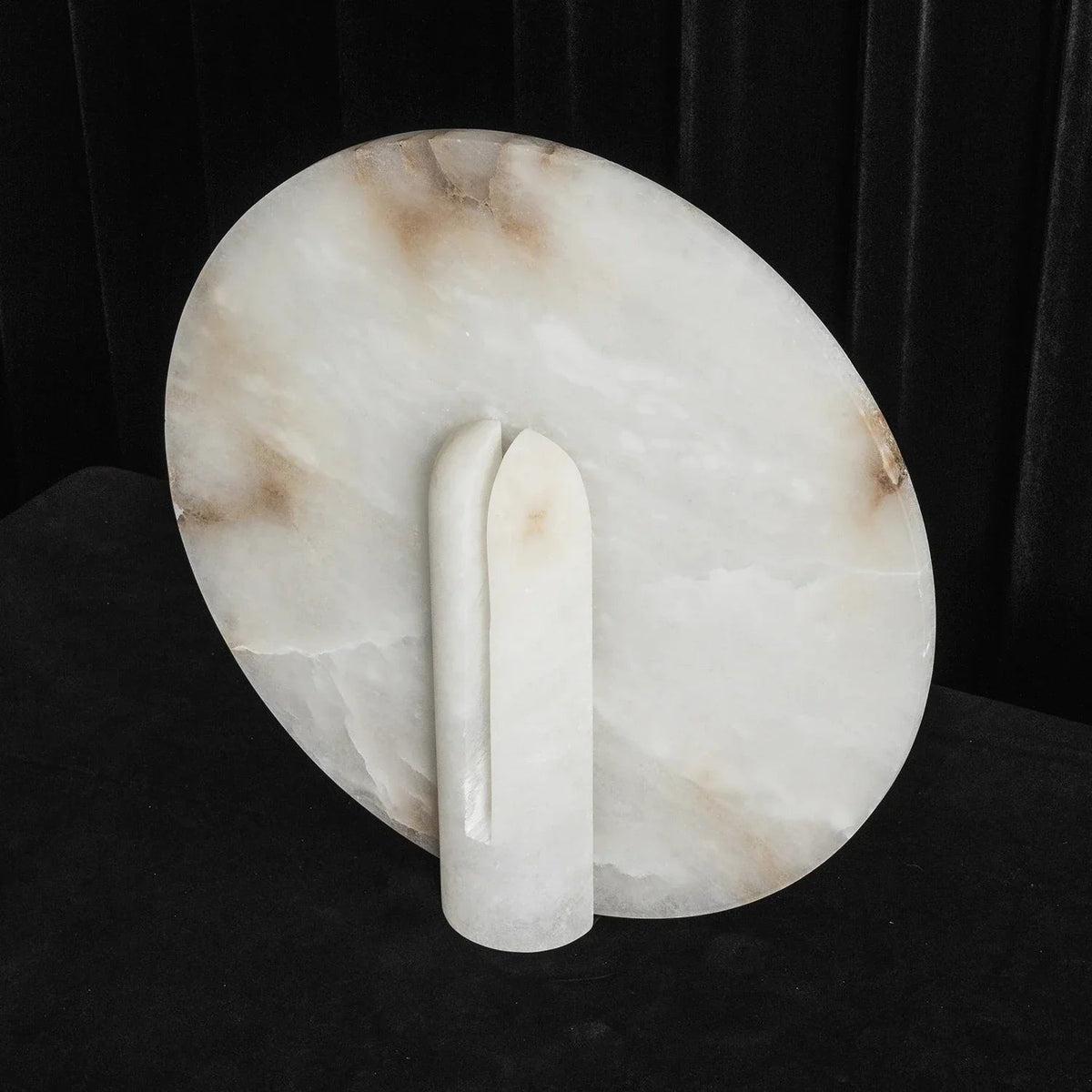 Modern Alabaster Disc Table Lamp