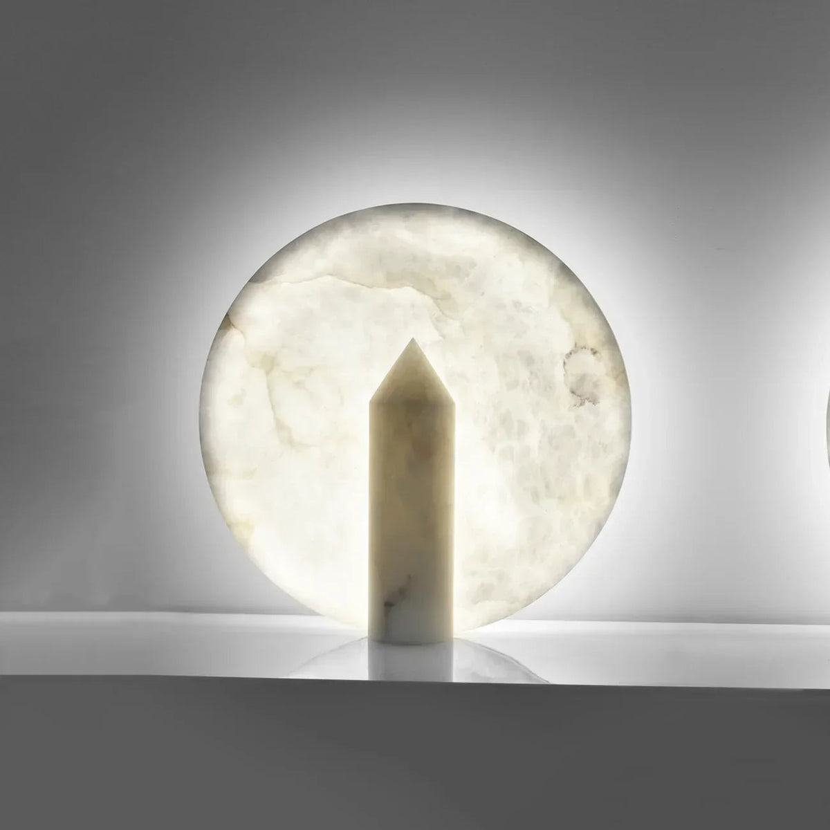 Modern Alabaster Disc Table Lamp