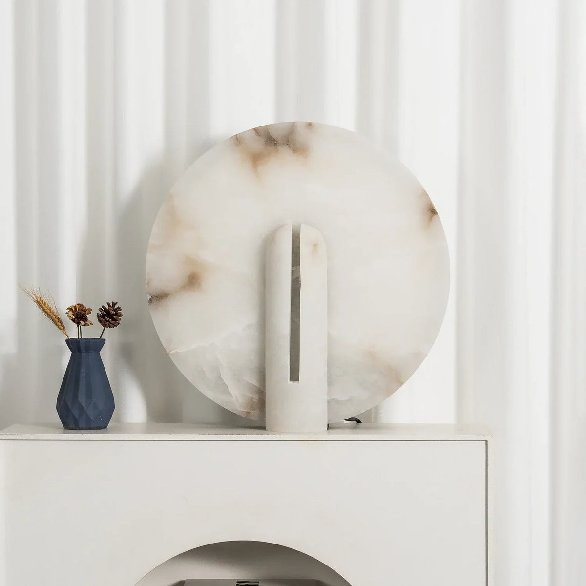 Modern Alabaster Disc Table Lamp