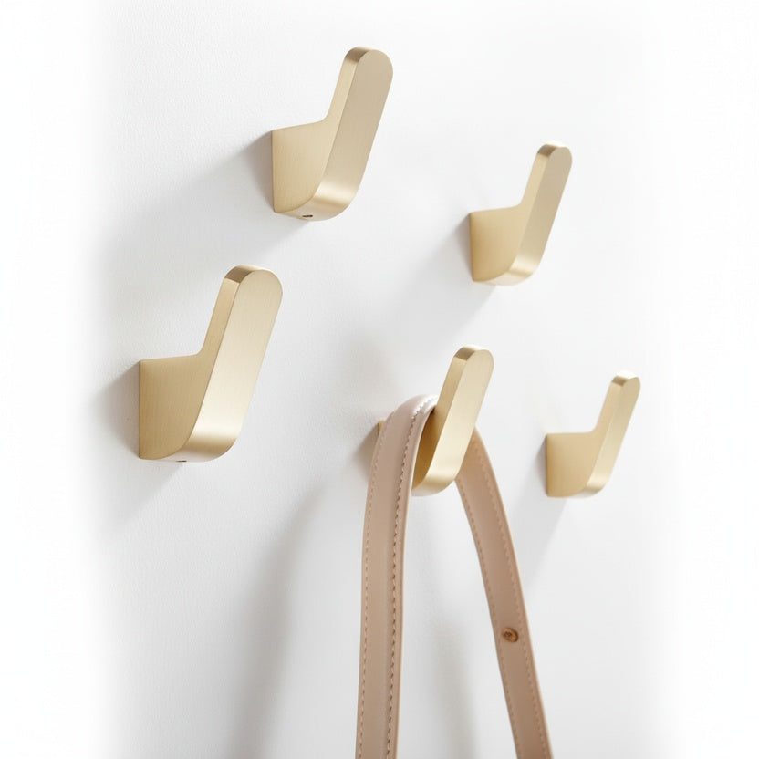 Modern Brass Wall Hooks for Bathrobes and Towels