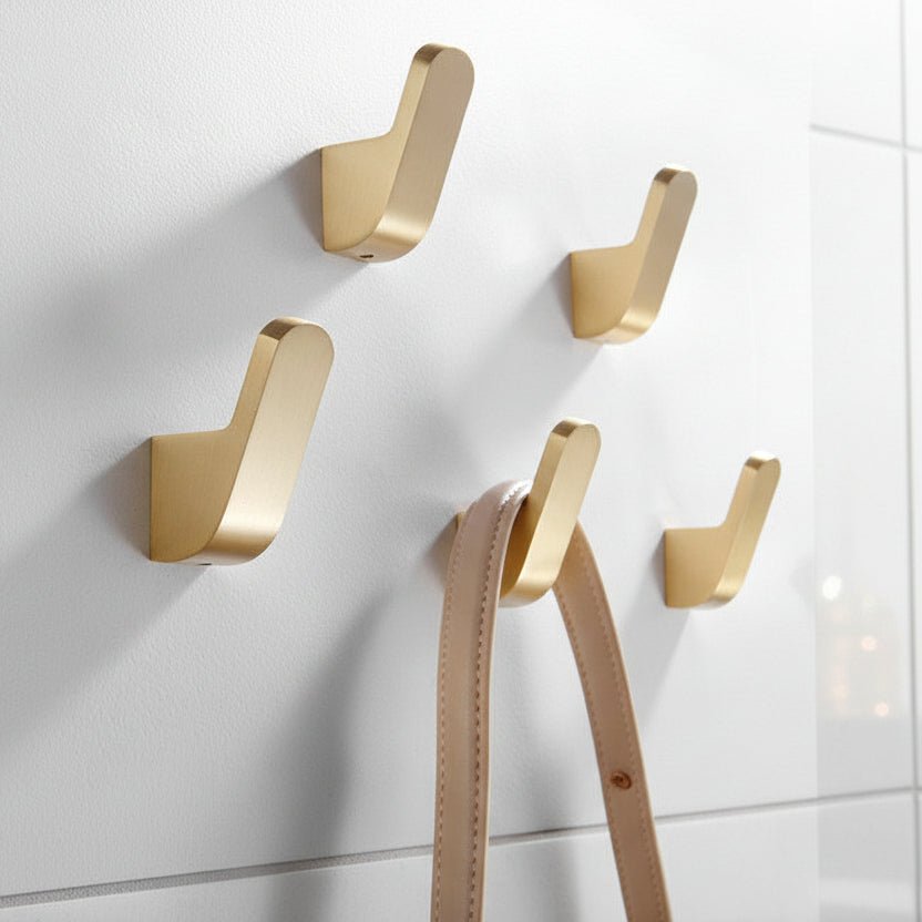 Modern Brass Wall Hooks for Bathrobes and Towels