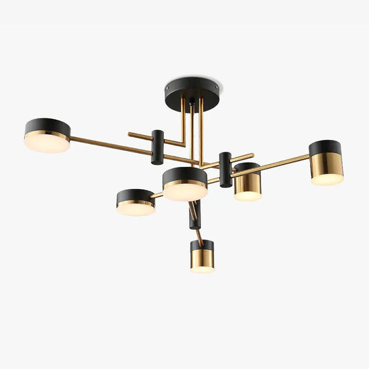 Modern Ceiling Chandelier with Multiple LED Heads and Sputnik Branch Arms