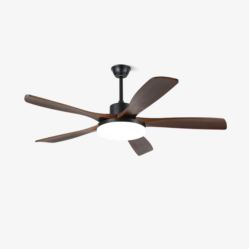 Modern Ceiling Fan with Light and Wood Grain Blades