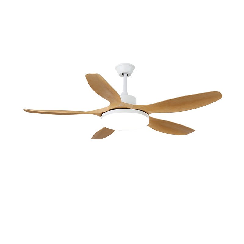 Modern Ceiling Fan with Light and Wood Grain Blades