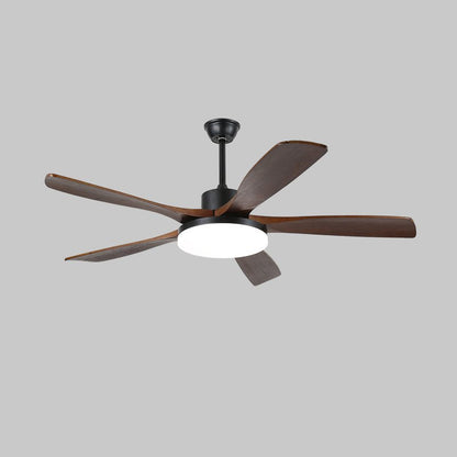 Modern Ceiling Fan with Light and Wood Grain Blades