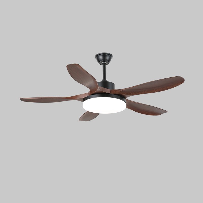 Modern Ceiling Fan with Light and Wood Grain Blades