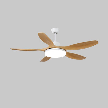 Modern Ceiling Fan with Light and Wood Grain Blades
