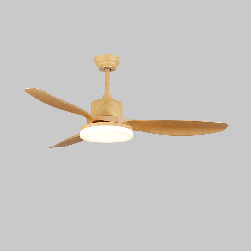 Modern Ceiling Fan with Light and Wood Grain Blades
