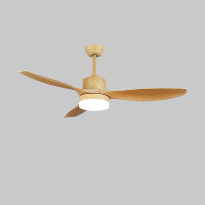 Modern Ceiling Fan with Light and Wood Grain Blades