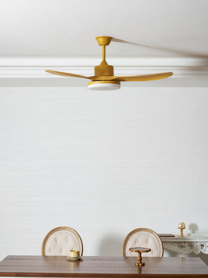 Modern Ceiling Fan with Light and Wood Grain Blades