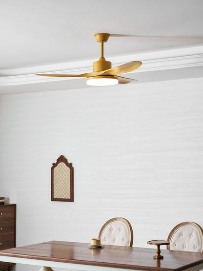 Modern Ceiling Fan with Light and Wood Grain Blades