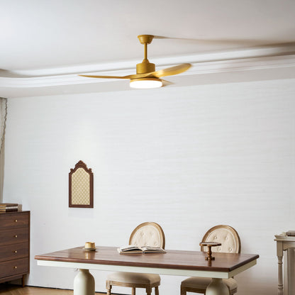 Modern Ceiling Fan with Light and Wood Grain Blades