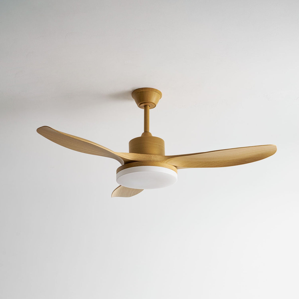 Modern Ceiling Fan with Light and Wood Grain Blades