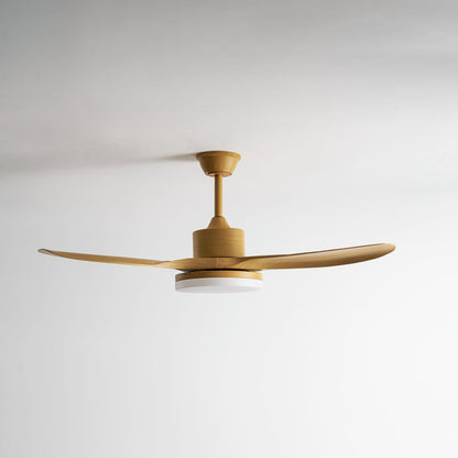Modern Ceiling Fan with Light and Wood Grain Blades
