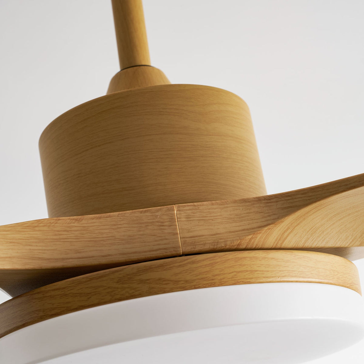 Modern Ceiling Fan with Light and Wood Grain Blades