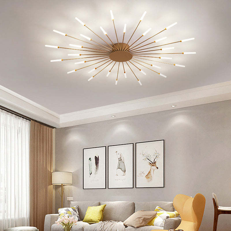 Modern Firework Ceiling Light with Integrated LED Tubes