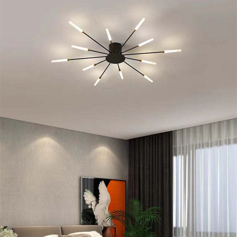 Modern Firework Ceiling Light with Integrated LED Tubes