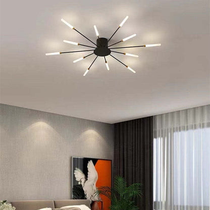 Modern Firework Ceiling Light with Integrated LED Tubes