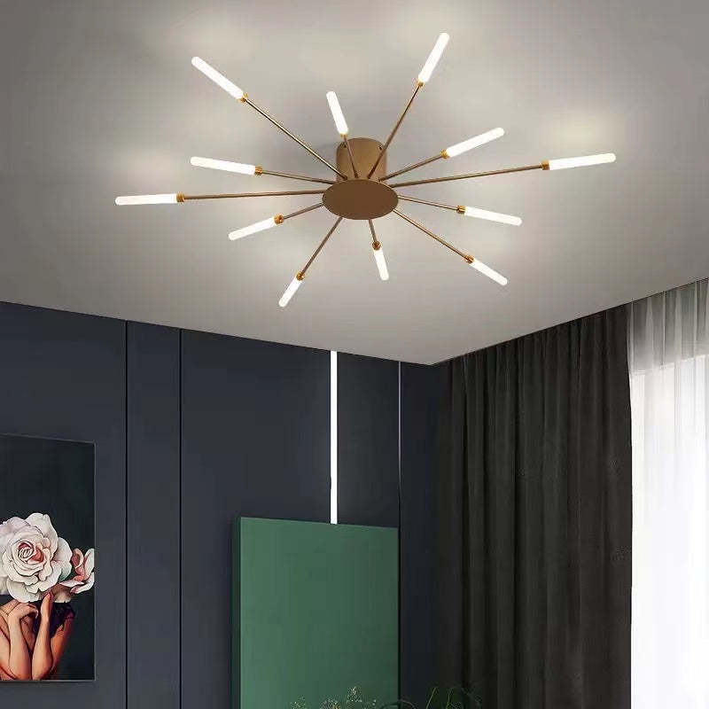 Modern Firework Ceiling Light with Integrated LED Tubes