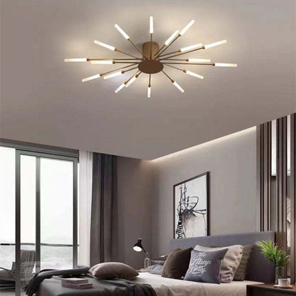 Modern Firework Ceiling Light with Integrated LED Tubes
