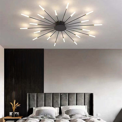 Modern Firework Ceiling Light with Integrated LED Tubes