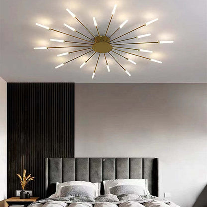 Modern Firework Ceiling Light with Integrated LED Tubes