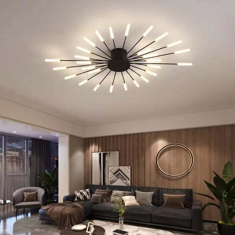 Modern Firework Ceiling Light with Integrated LED Tubes