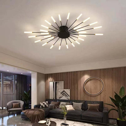 Modern Firework Ceiling Light with Integrated LED Tubes