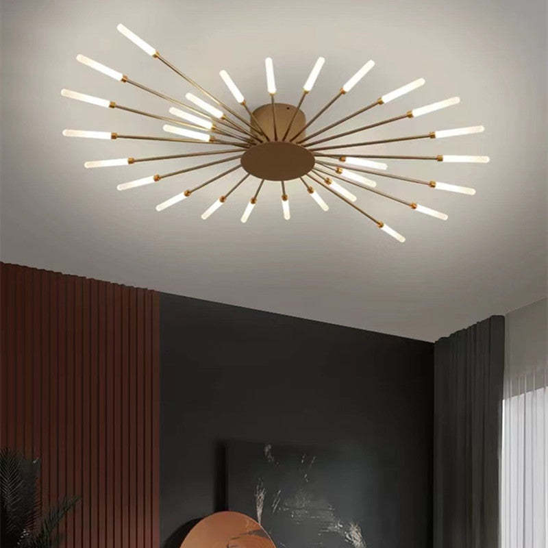 Modern Firework Ceiling Light with Integrated LED Tubes