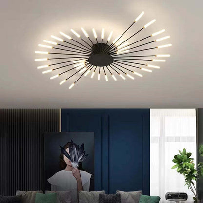 Modern Firework Ceiling Light with Integrated LED Tubes