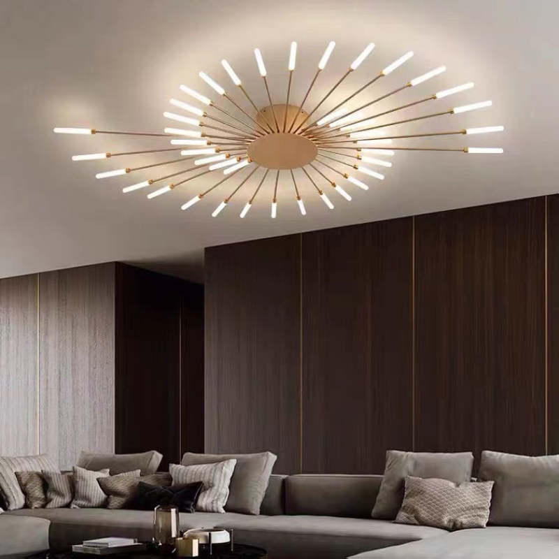 Modern Firework Ceiling Light with Integrated LED Tubes