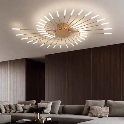 Modern Firework Ceiling Light with Integrated LED Tubes