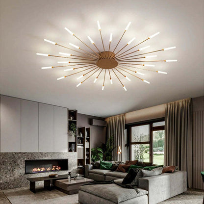 Modern Firework Ceiling Light with Integrated LED Tubes