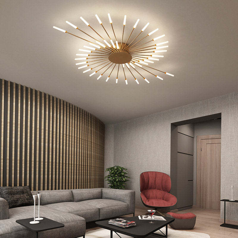 Modern Firework Ceiling Light with Integrated LED Tubes
