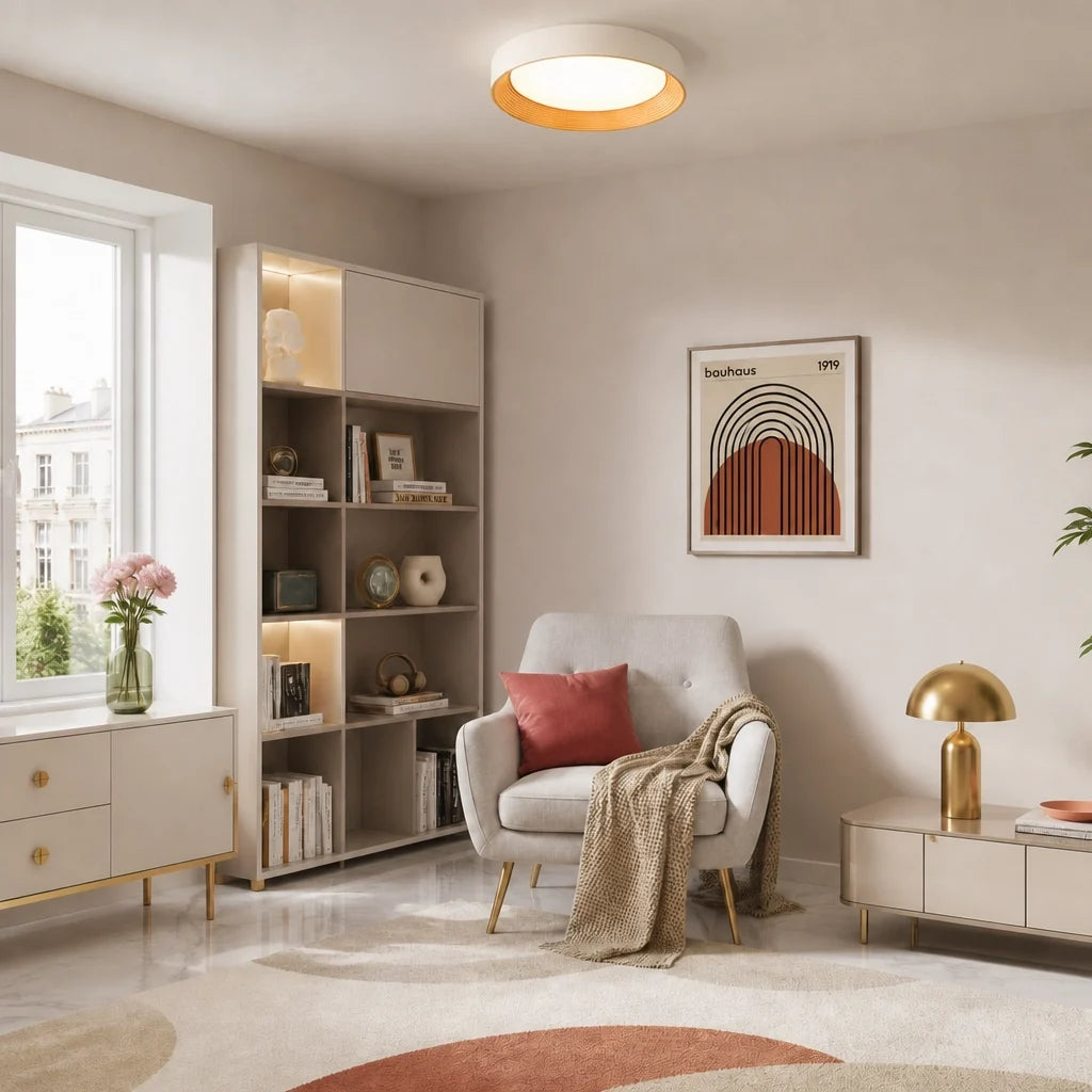 Modern Flush Mount Ceiling Light with Round Frameless Shade and Integrated LED
